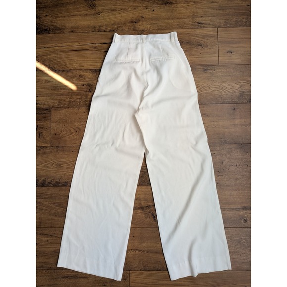 NWOT NONCHALANT LABEL Fabi Wide Leg Pleated Trousers White High Rise Pants 26x31 - Picture 13 of 16